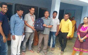CGI distributes 130 bags to beneficiary school in Hyderabad